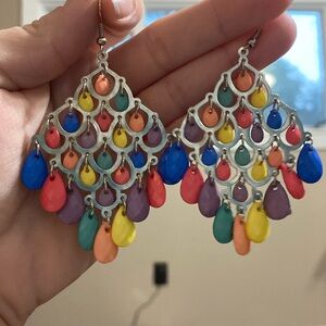 Beaded pastel dangly earrings